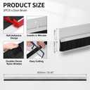 Door Brush Bottom Sweep-2 Pack Weather Stripping with 0.79 Inch Black Nylon Brush Fits for Exterior Doors and Industrial Use-1.1" Wide x 35.46" Long Aluminum Alloy Base-Silver