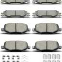 D1508 D1377 Front Rear Ceramic Brake Pads With Clips Fit For 2011-2019 Ford Explorer,For 2009-2019 Ford Flex,For 2010-2019 Ford Taurus, For 2009-2012 Lincoln MKS,For 2010-2019 Lincoln MKT (8 pcs)