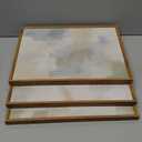 Abstract Gray Pastel Framed Canvas Wall Art Set,Neutral Watercolor Brush Stroke Wall Decor,Modern Minimalist Beige Illustration Artwork for Living Room,Bedroom,Dining Room -12"x16"x3