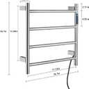 Heated Towel Racks,4 Bars Towel Warmer Rack for Bathroom, Wall Mounted Electric Towel Warmer with Timer, Plug-in/Hardwired Towel Dryer Rack Chrome