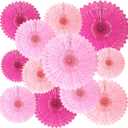 20 Pcs Black Hanging Paper Fan, Round Paper Fans Decorations Set for Weddings, Birthdays, Engagement, Bridal Shower, Baby Shower Event, Graduation, Party Supplies Decor