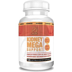 Actif Kidney Mega Support with 10+ Advanced Factors, Boosts Healthy Kidney Function, Kidney Cleanse, Non-GMO, Fast Acting, Made in USA, 120 Count, Exp.:01/2026