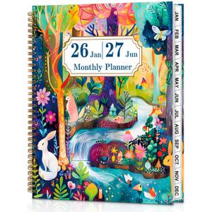 Monthly Planner 2026-2027 - Jan. 2026 - Jun. 2027, 18 Month Calendar 9" x 11", Large Monthly Planner 2026-2027 with Tabs, Spiral Bound Planners for Office School and Home Organizing