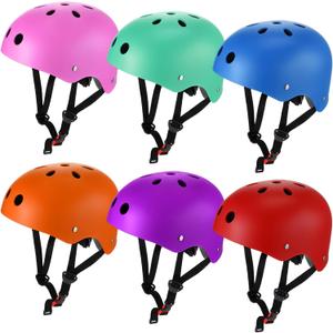 Copkim 6 Packs Kids Bike Helmet, CPSC Certified Toddler Preschool Bicycle Helmet for 3-8 Years Boys Girls Child Bicycle Colored Adjustable Safety Outdoor Sports Accessories Back to School Party Gifts