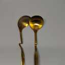 Patelai Hot Pot Slotted Ladle Set Stainless Steel Soup Ladle Strainer Scoops Cooking Skimmer Cookware Utensil for Hotpot Scooping Sauce Serving, 12 Inch(2 Pcs,Gold)