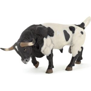 Papo - Texas Longhorn Bull Figurine - Hand-Painted Farm Animal Toy for Kids Age 3+ - 54007 - Durable Western Cattle Model - Realistic Livestock Figure