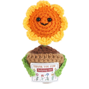Pack of 2 Appreciation Gifts for Teacher,Thank You for Helping me Grow, Positive Sunflower bee Doll Crochet Plant with Card for Teacher Boss Coworkers (Yellow)