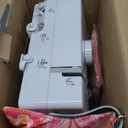 Sewing Machine for Beginners, Electric Mini Portable, 14 Built-in Stitches with Reverse Sewing, 2 Speeds Double Thread with Foot Pedal, Storage Bag, Cotton Fabric and Threads (White)