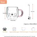 2 x Purple Cat Mug Cute Mugs Glass Double Wall Insulated Glass Espresso Cup, Kawaii Cup, Coffee Cup, Tea Cup, Milk Cup, Best gift for Office and Personal Birthday Christmas (Purple Cat)