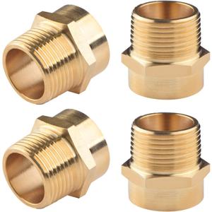4 Pack G 3/4 (BSP) Female Thread to US 3/4 NPT Male Thread Brass Pipe Fitting Adapter,G to NPT Adapter 3/4 Inch Converter Connector