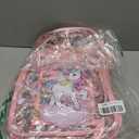 Kacctyen 3 Pcs Clear Backpack Heavy Duty Clear Stadium Bag Transparent Backpack with Lunch Bag(Pink,Rainbow, Unicorn), 16.9 x 12 x 6.5 inches