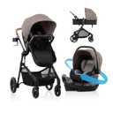 Evenflo Pivot NXT Travel System w/ Revolve180 LiteMax NXT Infant Car Seat | 6 Modes of Use, Rotating Rear-Facing Lightweight Preemie and Infant Car Seat 3-30 lbs (Driftwood Brown), Manuf Date 12/05/25