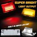 QUASCO Front Rear Fender Lights, Led Fender Tip Brake Tail Light Compatible with Harley Electra Glide Road King Softail Heritage Touring - Chrome Lens