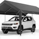 VEVOR Carport, 10 x 20 FT Outdoor Car Canopy, Potable Carport, Heavy Duty Galvanized Car Shelter, UV-Resistant & Water-Resistant, All-Season Protection, Storage Shed for Car Boat Motorcycle Grey