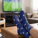 Bxoryn Funny Soccer Socks - Funny Gifts for Men - Football Crew Socks Holiday Birthday Athletic Gifts for Sport Lovers Fans Coach Players Father's Day - 1 Pair, Size 10-13