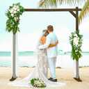 Wooden/Wood Arch 7.2FT for Wedding Ceremony, Arbor Backdrop Stand for Garden Parties, Indoor, Outdoor, Autumn Theme, Rustic Decorations (Square Shape), Wood 