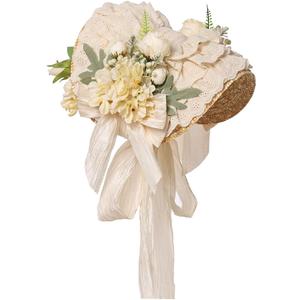 COSDREAMER Women Victorian Tea Party Sun Hat Lace Flowers Straw Hats (One Size)