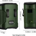 Portable Waist Fan 4000mAh Rechargeable, 3 Speeds Strong Turbo Airflow Hands-Free Clip Belt Fans With LED Flashlight, 24H Cooling Personal Wearable for Outdoor, Traveling, Camping, Gift for Men, Green