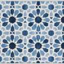 Jvpke Blue Floral Moroccan Tile Door Mats Outdoor Entrance, Modern Blue and White Welcome Bath Mats for Front Door, 17x30 Inches