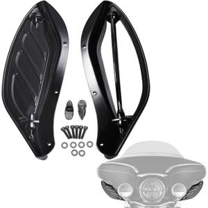 Amazicha Black Adjustable Air Deflector Kit Side Wing Deflectors Fairing Air Deflector Compatible for Harley Touring Street Glide, Electra Glide, Trike, Ultra Classic, CVO 1996-2013
