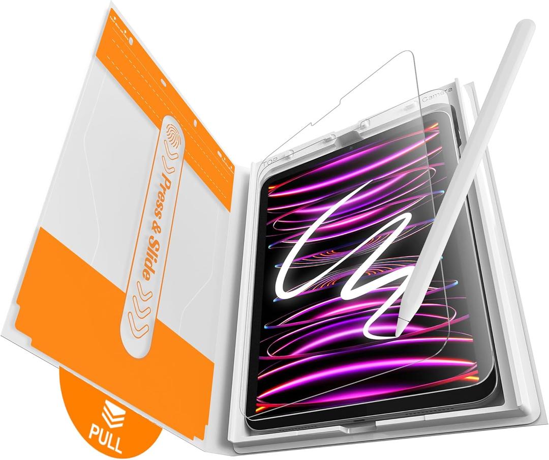 EZ-GLAZ-2 Pack Paper-feel Glass Screen Protector for iPad Pro 12.9", 6th 5th 4th 3rd Generation (2022/2021/2020/2018), Matte Glass Film with Easy Application Tray, Scratch Resistant, Compatible with Apple Pencil