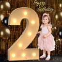 3FT Marquee Numbers, Light Up Numbers 2 for 2nd 20th 21st Birthday Decorations, Big Numbers for Party Decorations, Large Light Up Numbers for Party Decor DIY Pre-Cut Foamboad Mosaic Numbers