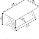 Furinno Modern Simplistic Criss-Crossed Coffee Table, 35.4 in x 19.6 in x 16 in, French Oak Grey