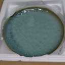 Henten Home Ceramic Dinner Plate Set, 11 Inch Porcelain Pizza, Pasta, Salad Plates, Irregular Shape Steak Plates Set of 4, Stoneware Serving Dishes for Kitchen (Green)