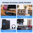 Bluetooth 6.0 Transmitter Receiver, 2-in-1 Wireless Audio Adapter with 3.5mm AUX, TF Card Slot, Built-in Mic for Hands-Free Calls, Clip-on Bluetooth Car Kit for Home Stereo, TV, PC