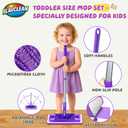 2 Set Toy Mop for Kids - Toddler Real Spray Mop and Flat Floor Mop Montessori Cleaning Toy Set, Educational and Fun Gifts for Boys and Girls Ages 4+