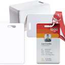 20 Pack Premium Blank PVC Cards with Slot Punch on Short Side - CR80 30mil Vertical Slot Punch Blank Credit Cards for ID Badge Card Printers - Graphic Quality PVC Cards for Business Office