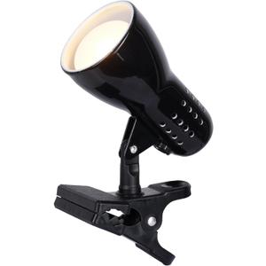 Catalina Lighting 24290-000 Adjustable LED Mini Clip Reading Lamp, Multipurpose Clip Lamp for Office, Dorm, or Bedroom, Smart Home Compatible, LED Bulb Included, 5", Black (Pack of 1)