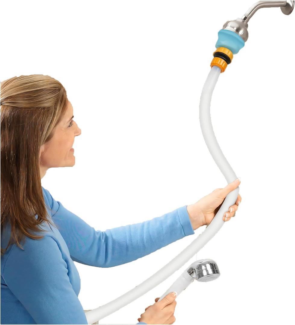 Slip-On Tub Hose 6FT - Flexible Bathtub Faucet Sprayer Attachment for Cleaning & Pet Care -Dog Shower Hose- No Installation - Fits Faucets Up to 3" Wide - Portable