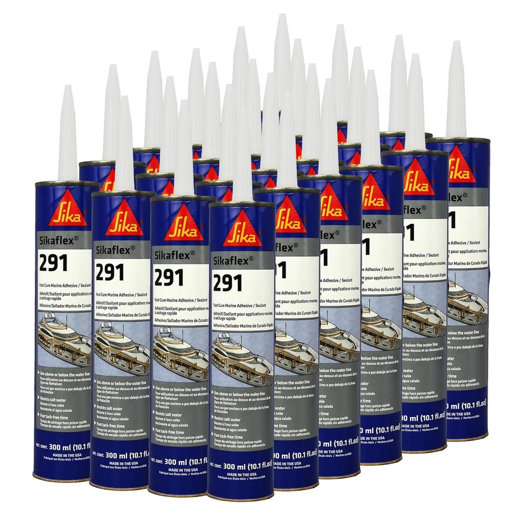 SIKA Sikaflex-291 Fast-Cure Marine Sealant, White, 10.1 oz, 24-Pack