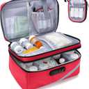 Trunab Medicine Storage Bag with Combination Lock, Lockable Pill Bottle Organizer, Travel Medication Carry Case for Medicine Box, Prescription, Vitamins, Supplements or Medical Supplies