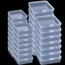 Tuanse 30 Pcs Clear Plastic Beads Storage Containers Box with Lids Multiple Sizes Storage Square Containers for Jewelry Beads Craft Supplies(2.6 x 2.6 x 0.8 Inch and 4.1 x 4.1 x 1.2 Inch)