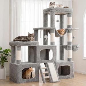 Cat Tree, 59'' Heavy Duty Cat Tower, 3 Spacious Cat Cave VCT051W