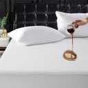 TASTELIFE King Size Waterproof Mattress Protector - 100% Waterproof Fitted with Deep Pocket Mattress Cover - Breathable Noiseless Bed Mattress Protector Washable - Vinyl Free (White)