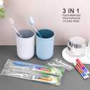 100 pcs Disposable Toothbrushes with Toothpaste Floss Individually Wrapped, 2 Color Toothbrush, 10g Toothpaste, Floss Pick, Bulk Toothbrush for Homeless,Airbnb,Hotel,Guest
