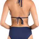 Island Goddess Rouched Halter Bikini Swimsuit Top, Size 4