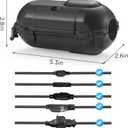 [4-Pack] Outdoor Extension Cord CoversWaterproof Box and Cord Safety housing, Plug Cover, Adjustable Dividers, Protect Outlet, Plug, Holiday Lights & Electrical Tool Cord Connection,Black