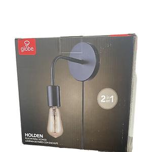 Globe Holden PlugIn Wall Sconce 2 In 1