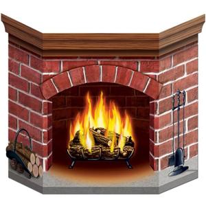 Brick Fireplace Stand-Up Party Accessory (1 count) (1/Pkg)