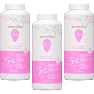 Summer's Eve Island Splash Body Powder for Women with Talc-Free, Odor-Neutralizing and Moisture-Absorbing Formula, 8 Oz, Pack of 3