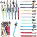 72 Pcs Science Gifts Black Ink Retractable Ballpoint Pens Science Birthday Party Decorations Chemistry Laboratory Gifts