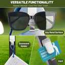 2 x Sunglass Holder for Golf Cart, Magnetic Aluminium Sunglass Holder Clip Accessory for Golf Carts