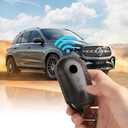 for Mercedes Key fob Cover. Compatible with Mercedes Benz C E S-Class, SL, CLE GLS EQE, EQS, GLC 3 Button Smart Leather Car Key Protector Case Shell Chain Accessories/ Black