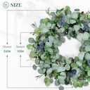 Eucalyptus Wreath for Front Door, COLORSPEC 24 Inch Eucalyptus Wreath with Olive Leaves and Berries All Year Round, Handmade Green Spring Summer Wreaths for Front Door Indoor Outdoor Wedding Holiday