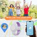 Waterproof Bracelet Compatible with AirTag for Kids (2 Pack), Protective Case GPS Tracker Holder for Child with Full Coverage Hidden Design, Soft Silicone Anti-Lost Wristband Cover for Toddler PWWP (Pind White+White Light Purple)