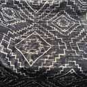Wonnitar Moroccan 3x5 Rug, Black Washable Small Rug for Bedroom, Non-Slip Geometric Tribal Entry Throw Mat, Boho Farmhouse Rustic Soft Low Pile Area Rug for Bathroom Dining Guest Room (Black,3'x5')